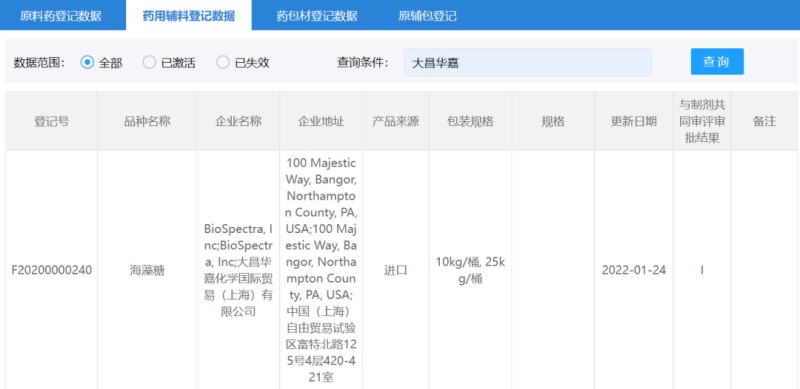 Biospectra生物辅料级海藻糖-大昌华嘉Discover
